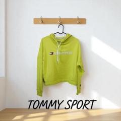 TOMMY SPORT ライムグリーン フード付きパーカー