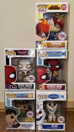 Funko トドロキ・ピーターパーカー・スパイダーマン・オラフ・リロ セット Funko トドロキ・ピーターパーカー・スパイダーマン・オラフ