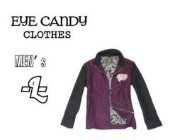 ◇EYE CANDY CLOTHES◇刺繍デザインウールzipジャケット　紫×黒