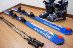 メンテ済 148cm 靴27cm SALOMON カービングスキーセット 中古