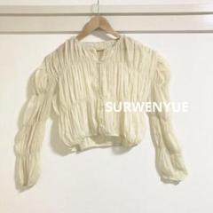 YueブルゾンM Yueフレンチ袖ブラウス L