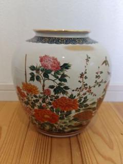 陶器の花瓶 鳥と花のデザイン 鳥と花の花瓶 - 手作り陶器の花瓶 - 民芸陶器の花瓶 - カラフル