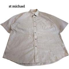 古着　st michael　半袖シャツ　ストライプ　marks&spencer