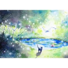 （原画）水明の光【SMサイズ／水彩画／#2447】 額付き水彩画「カワセミ」原画 | iichi 日々の暮らしを心地よく