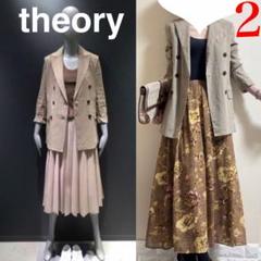 theory セオリー　定価4.8万　麻　リネン　ダブルジャケット　2 ベージュ theory セオリー 定価4.8万 麻 リネン ダブルジャケット 2