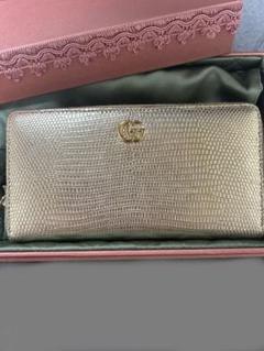 GUCCI GGマーモントリザード ジップアラウンドウォレット