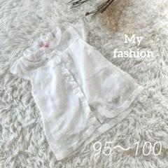 Myfashion＊半袖シアーブラウス ドット 可愛い お呼ばれ 韓国 リボン