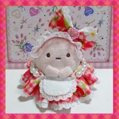 ♥チェックの苺ドレスⅡ♥ ハンドメイド　着せ替え　すみっコ　ドレスも手作り!