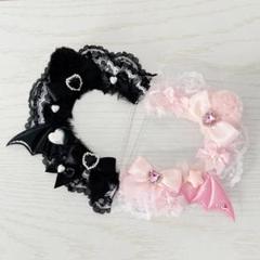 トレカケース♡硬質ケース♡レースデコ♡b8♡双子♡ペア♡黒♡ピンク♡猫♡小悪魔♡
