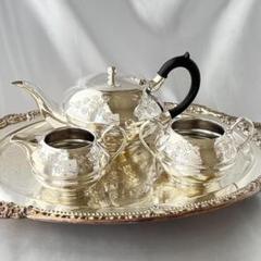最終お値下げ 英国アンティーク シルバーポット エドワーディアン ストライプ Edwardian Dreams Antiques/英国骨董銀器・仏銀器（イギリス