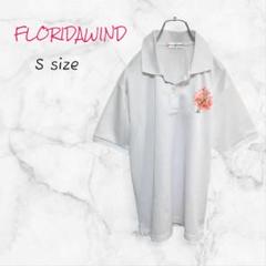 FLORIDAWIND 半袖 ポロシャツ 桜 Sサイズ ホワイト 送料無料 古着