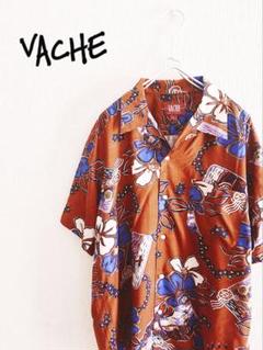 D220320 VACHE 半袖アロハシャツ ブラウン