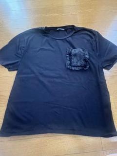 ZARA 黒 L フリルポケットTシャツ
