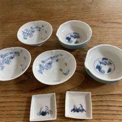 年代物　レトロ　大皿　骨董品　手描き　手作り① 和食器大皿5点加賀九谷焼き縁起物手描き絵 色絵翁と媼骨董昭和