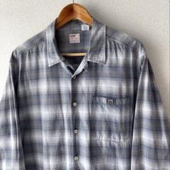 90s Levis オンブレ チェック オープンカラー シャツ 開襟