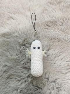 にょろにょろ風キャラクター型ホワイトストラップ 約10cm