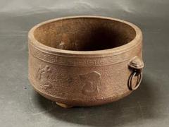 茶の湯道具 道安風炉 釜谷寛斎作
