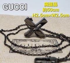 希少 廃盤品 GUCCI クロス カットアウトG チェーンネックレス ブラック レア廃盤品】GUCCI クロス カットアウトG チェーンネックレス