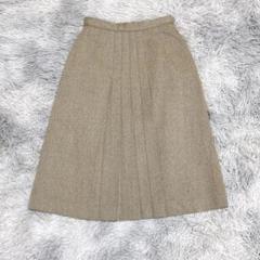 Ladies New Yorker ひざ丈スカート M キャメル ウール フレア