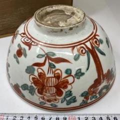 中国明時代 呉州赤絵大鉢 木箱付 口径21.3㎝ 東Y6-1024☆2F