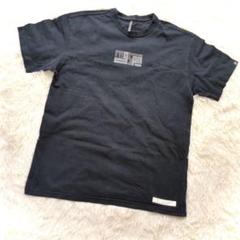 リングスパン Tシャツ(L)ビッグプリント 半袖 ロゴ ブラック クルーネック