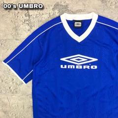 00s UMBRO アンブロ トレーニングシャツ 古着 ビッグロゴ 青 Y2K