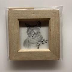 【ハンドメイド】原画イラスト 猫 (約8cm×8cm)