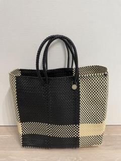 M*9様 レトラ　クロスライン　メルカドバッグ Cream / Black Mサ M*9様 レトラ クロスライン メルカドバッグ Cream / Black Mサ