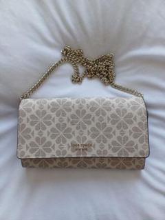 Kate Spade フラワーコーティング キャンバス チェーン クラッチ