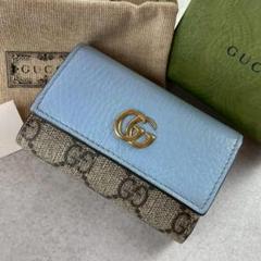 専用 美品 グッチ GUCCI GGマーモント キーケース グレー 本革 レザー GUCCI グッチ キーケース GGマーモント レザー グレー
