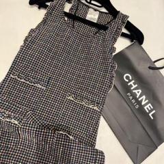 お値下げ！　レアー　CHANELウールスカート　専用ハンガー付き antiqua ジャガード風 刺繍チュールスカート スカート ロング
