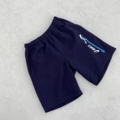 Asics パンツ ポリエステル ネイビー ロゴプリント ウエストゴム 67