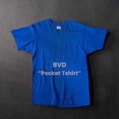 90s BVD 無地Tシャツ USA製 シングルステッチ 耳付きポケT 古着