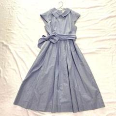 【Ladies traditional】ワンピース チェック柄 バックボタン9A