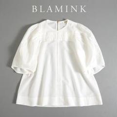 消費税無し 745y*ブラミンク BLAMINK シルク混 ボリュームスリーブ ブラウス トップス
