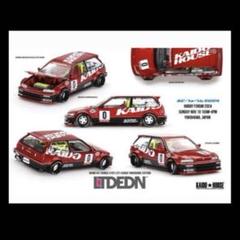 KHMG141 HONDA CIVIC EF KANJO 街道ハウス Honda Civic EF Kanjo V1 White Yellow Kaido house 1/64 scale