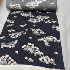 京小紋 正絹 紺色 花柄 着物反物 - メルカリ