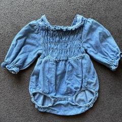 デニムロンパース ベビー服　70cm