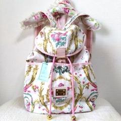 ジーザスディアマンテ がま口バッグ オーナメント柄ピンク 新品タグ付 ジーザスディアマンテ リュック バッグ 花柄 薔薇柄
