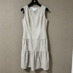 美品【Rene】ティアードフレアワンピース S カシミヤシルク混 ノースリーブ