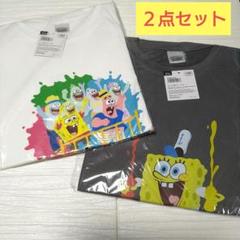 【新品/未使用/タグ付き】グレー＆ホワイト スポンジボブ Tシャツ 2着セットのサムネイル