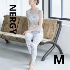 NERGY ナージー　ブラトップレギンス上下セット　ライトグレー　レオパード柄M NERGY ナージー ブラトップレギンス上下セット ライトグレー