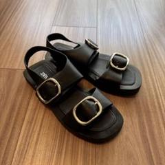 完売品 ZARA バックルフラットサンダル 37サイズ(JP24cm)新品