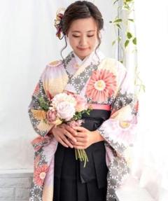 ◆うつくし上品花々柄の二尺袖着物+袴+半幅帯フルセット◆新品未使用◆振袖 ◇うつくし上品花々柄の二尺袖着物+袴+半幅帯フルセット◇新品未