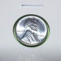 2704.　エラー　？　1943年　S　アメリカ　リンカーン　1セント 学食のおつりでもらった硬貨が最大1億8000万円以上の値がつく