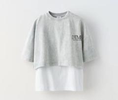 zara kids ダブルテキストTシャツ タンクトップ　2枚セット 140cm