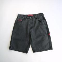 ポロアッスン　ブラックデニムペインターショーツ　黒　36 ワイド　古着
