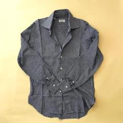 希少✨️フィナモレ　バーニーズ別注　ギンガムチェックシャツ　青　イタリア製　M 希少✨️フィナモレ バーニーズ別注 ギンガムチェックシャツ 青