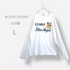 【BUZZRICKSON'S】 USA製　長袖Tシャツ　ビッグロゴ　ヴィンテージ