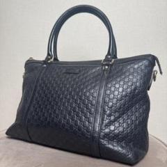 良品　Gucci トートバッグ 肩掛け GG柄 A4可能 黒 キャンバス ロゴ 美品】GUCCI トートバッグ A4可 キャンバス レザー GG 黒